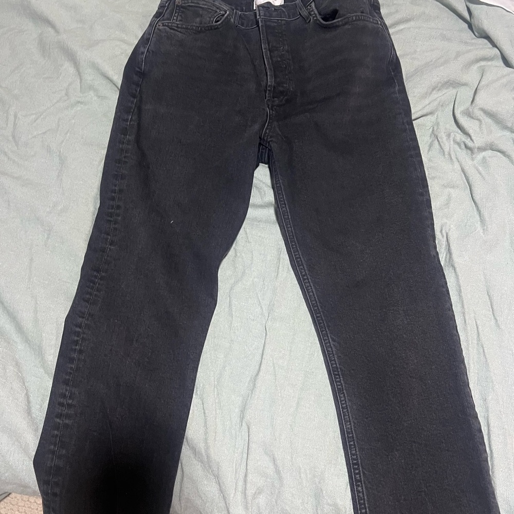 Agolde Men's Dark Gray Straight Jeans